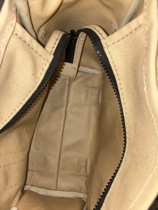 Marc Jacobs Beige Canvas Small Tote Bag with Black Strap - Picture 7 of 9